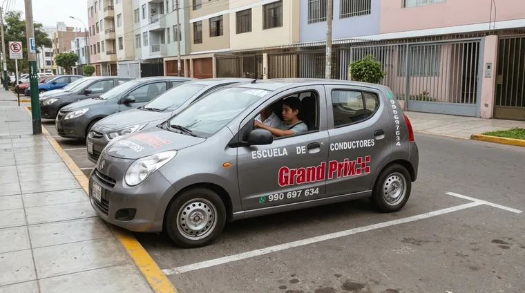 Auto de Grand Prix estacionando